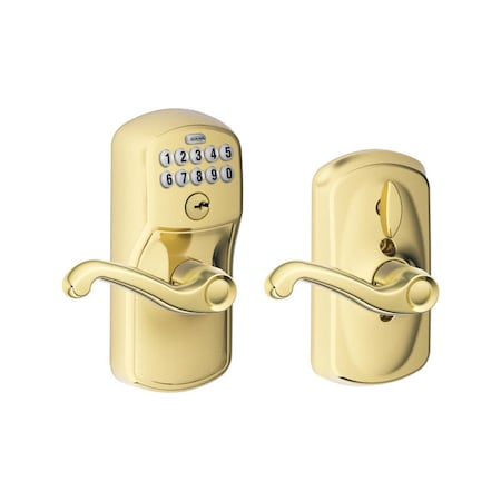 Schlage Schlage Bright Brass Steel Electronic Keypad Entry Lock FE595VPLYFLA505
